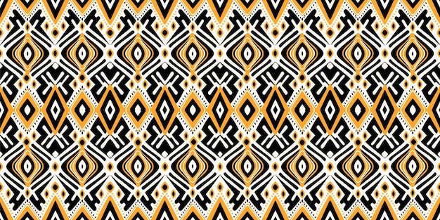 Arte étnico abstracto ikat patrón sin costuras colorido en la gente tribal bordado patrón étnico colorido