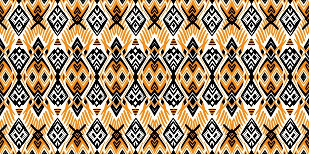 Arte étnico abstracto ikat patrón sin costuras colorido en la gente tribal bordado patrón étnico colorido