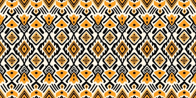 Arte étnico abstracto ikat patrón sin costuras colorido en la gente tribal bordado patrón étnico colorido