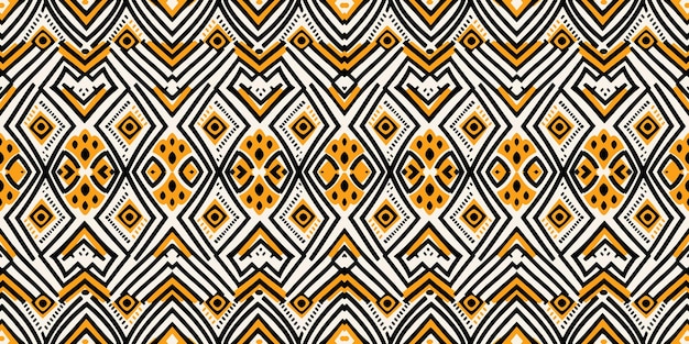 Arte étnico abstracto ikat patrón sin costuras colorido en la gente tribal bordado patrón étnico colorido