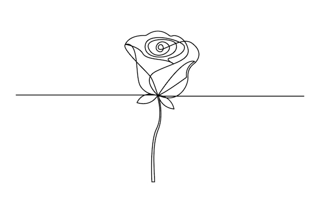 Arte de la flor de la rosa en una sola línea