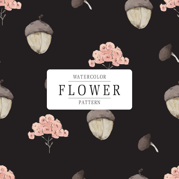 Vector arte de flor vintage en imagen de fondo de pantalla de estilo acuarela en un patrón botánico sin costuras