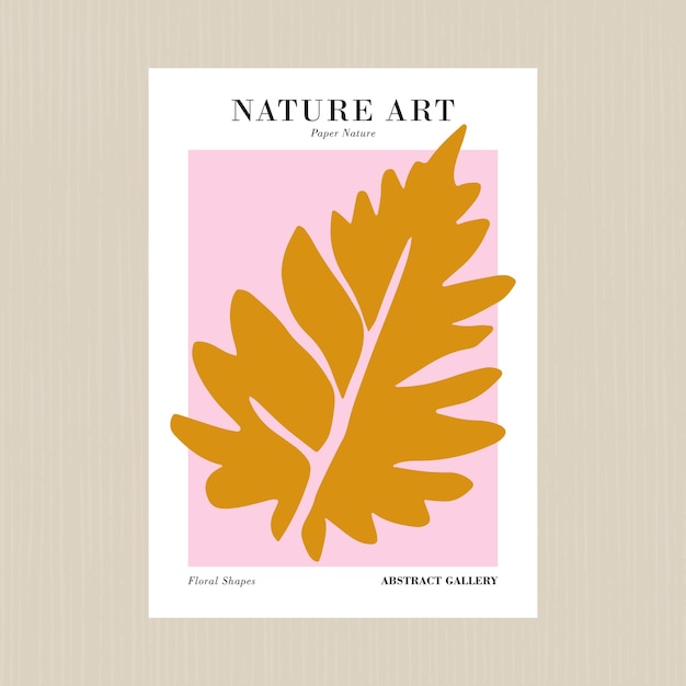 Vector arte floral imprimible del cartel de las formas botánicas de los recortes
