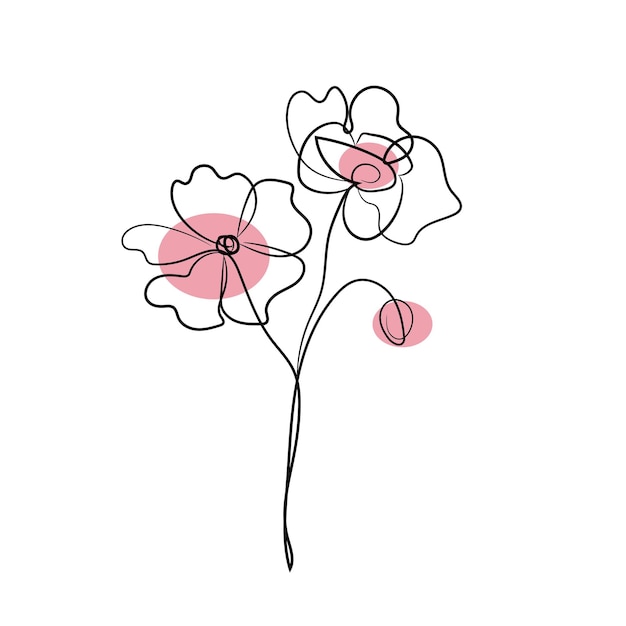 Arte floral de una línea