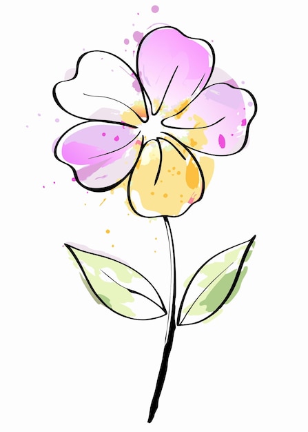 Arte floral minimalista sobre un fondo blanco