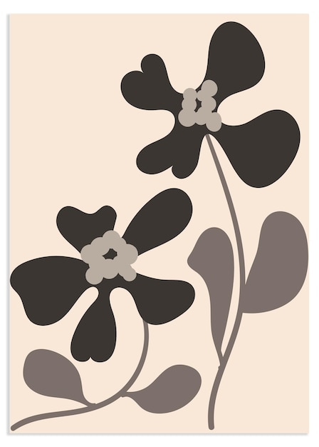 Arte de fondo de Doodle con flores y hojas