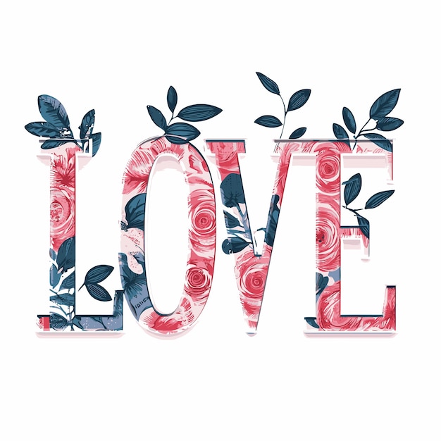 Arte de fuente de tipografía de amor de acuarela pastel para diseño de camisetas y letras románticas