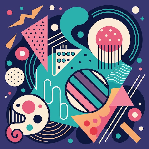 Arte geométrico abstracto colorido Diseño moderno con formas dinámicas