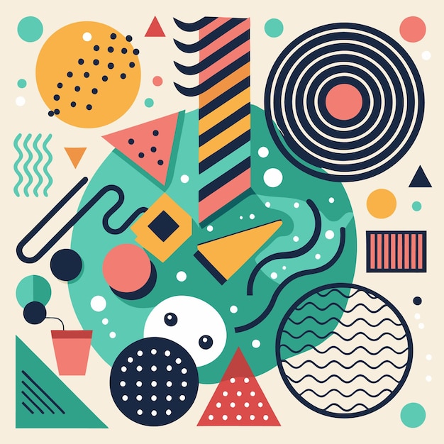 Arte geométrico abstracto colorido Diseño moderno con formas dinámicas
