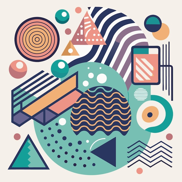 Arte geométrico abstracto colorido Diseño moderno con formas dinámicas