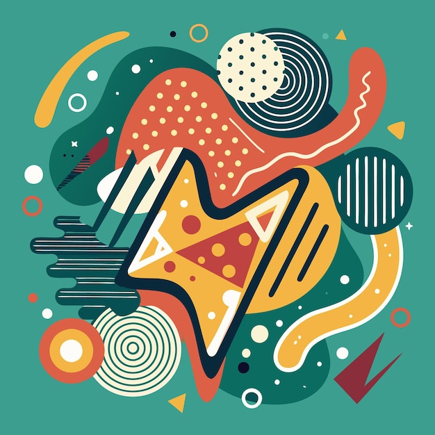 Arte geométrico abstracto colorido Diseño moderno con formas dinámicas