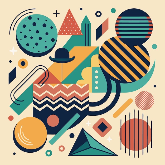 Arte geométrico abstracto colorido Diseño moderno con formas dinámicas