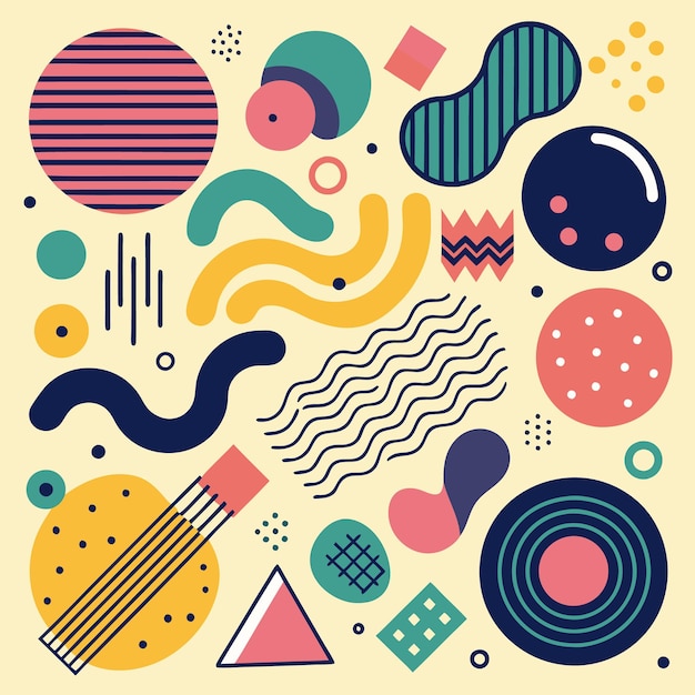 Arte geométrico abstracto colorido Diseño moderno con formas dinámicas
