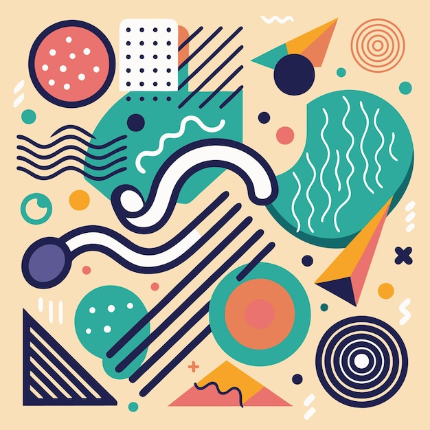 Arte geométrico abstracto colorido Diseño moderno con formas dinámicas