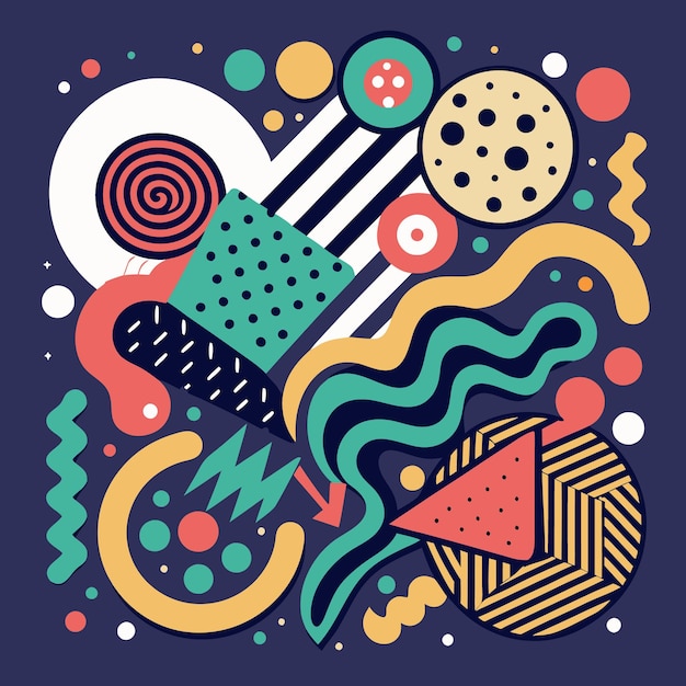 Arte geométrico abstracto colorido Diseño moderno con formas dinámicas