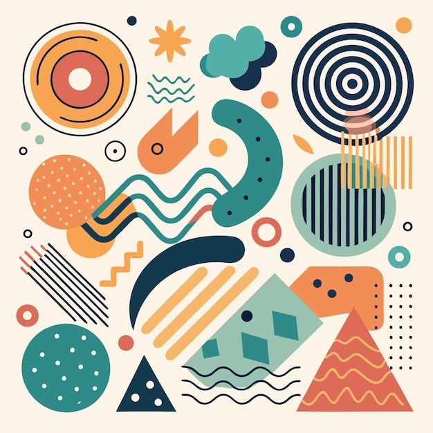 Arte geométrico abstracto colorido Diseño moderno con formas dinámicas