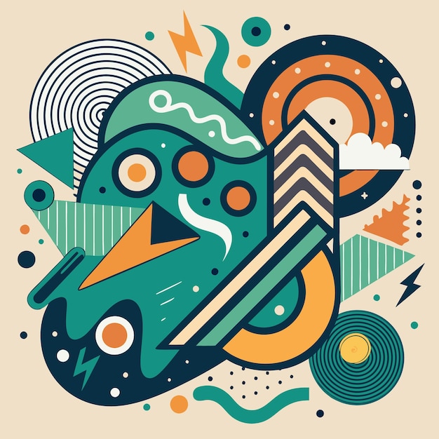 Arte geométrico abstracto colorido Diseño moderno con formas dinámicas