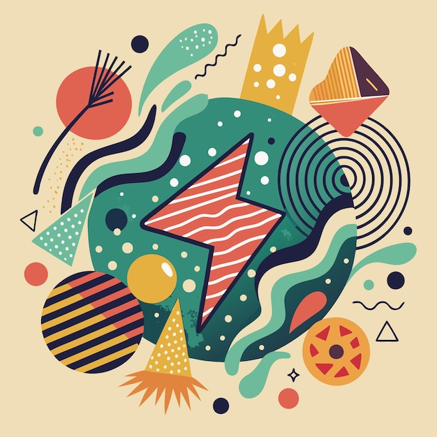 Arte geométrico abstracto colorido Diseño moderno con formas dinámicas