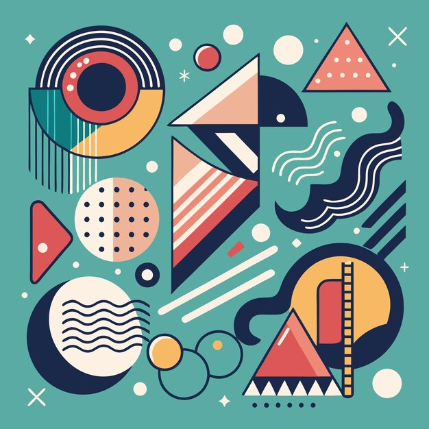 Arte geométrico abstracto colorido Diseño moderno con formas dinámicas