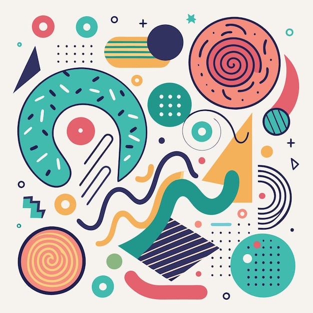 Arte geométrico abstracto colorido Diseño moderno con formas dinámicas