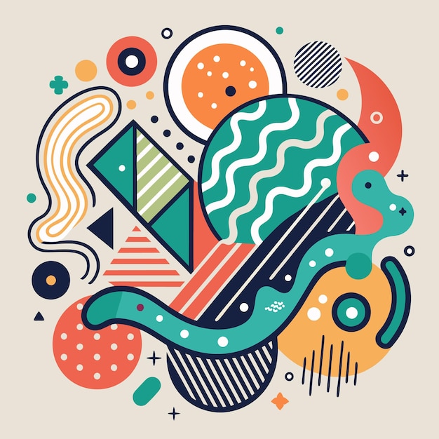 Arte geométrico abstracto colorido Diseño moderno con formas dinámicas