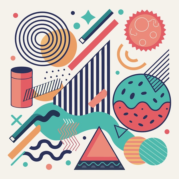 Arte geométrico abstracto colorido Diseño moderno con formas dinámicas