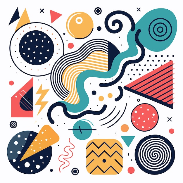 Arte geométrico abstracto colorido Diseño moderno con formas dinámicas