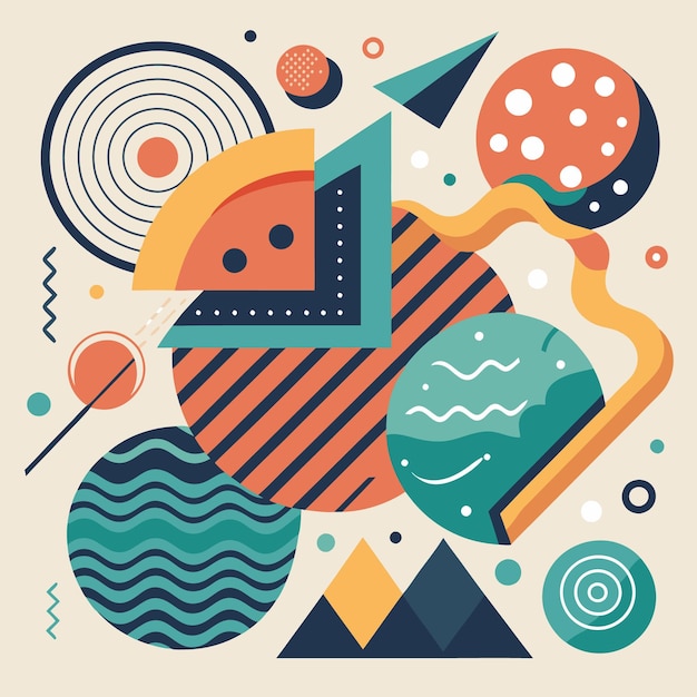 Arte geométrico abstracto colorido Diseño moderno con formas dinámicas