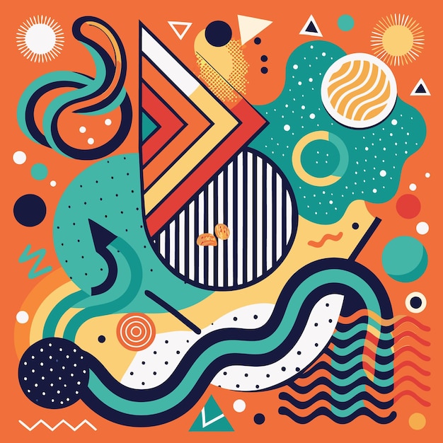 Arte geométrico abstracto colorido Diseño moderno con formas dinámicas