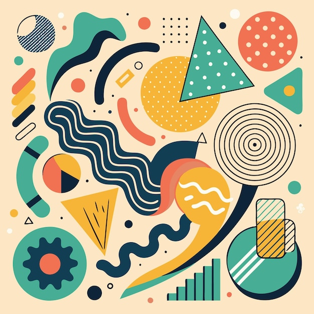 Arte geométrico abstracto colorido Diseño moderno con formas dinámicas