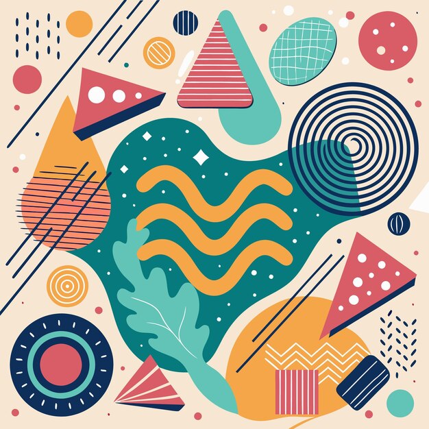 Arte geométrico abstracto colorido Diseño moderno con formas dinámicas