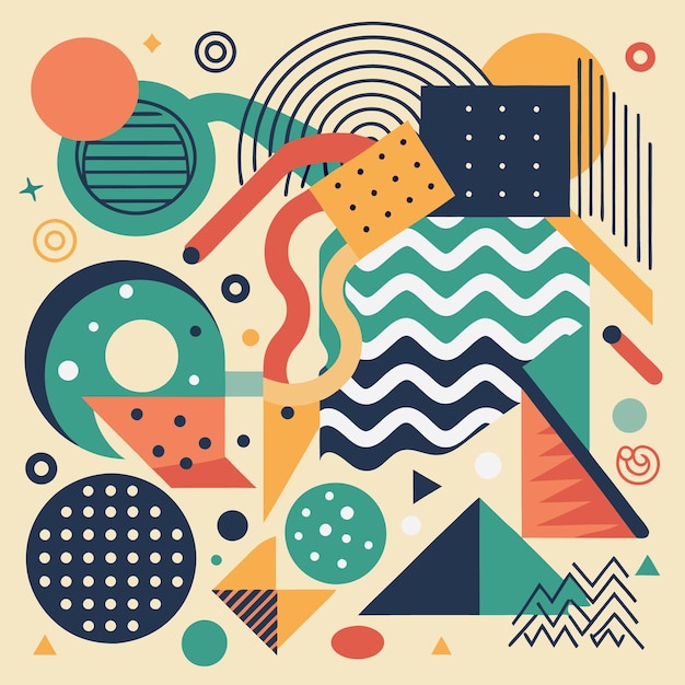Arte geométrico abstracto colorido Diseño moderno con formas dinámicas