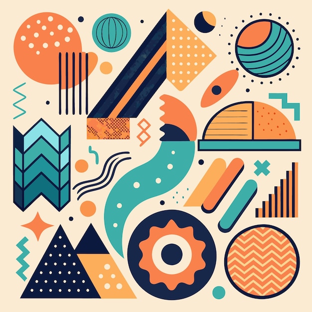 Arte geométrico abstracto colorido Diseño moderno con formas dinámicas