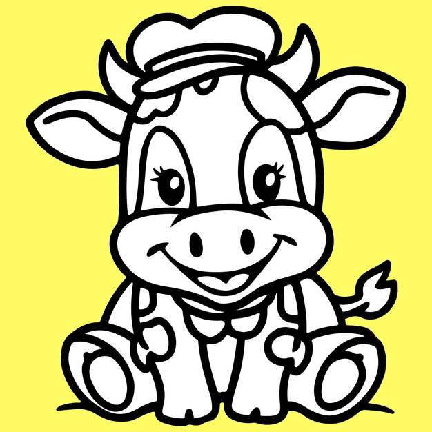 un arte gracioso de la línea de la vaca