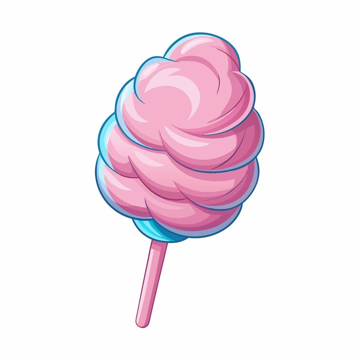 Vector arte gráfico vectorial de alimentos dulces de algodón