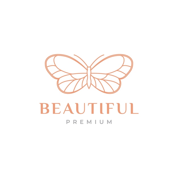 Arte hermoso logotipo de mariposa estética.