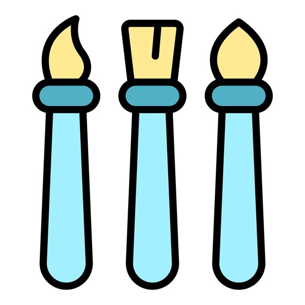 Arte herramientas icono contorno vector diseño creativo pintar niño color plano