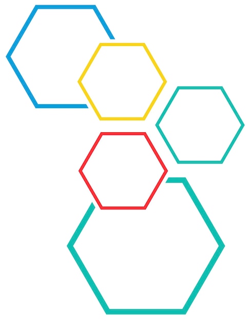 Arte del hexágono azul hermoso diseño de borde ClipArt