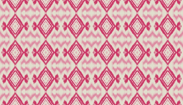 Arte ikat étnico abstracto patrón sin costuras en bordado popular tribal y estilo mexicano azteca