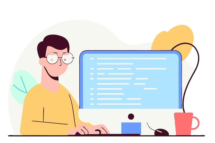Vector arte de ilustración del concepto de programador