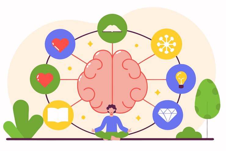Vector arte de ilustración de conceptos de salud mental