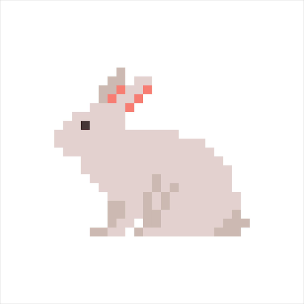 arte ilustración dibujar ilustraciones pixel personaje icono símbolo diseño patrón animal concepto de conejo