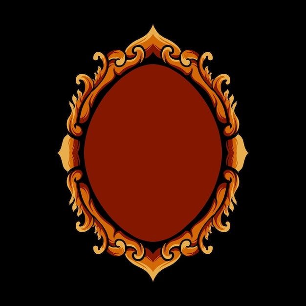 Arte de ilustración de diseño de marco de espejo vectorial