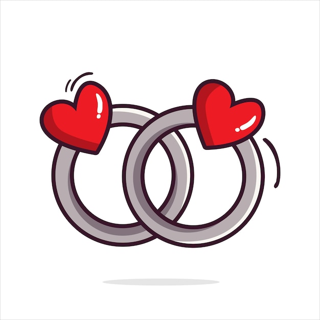 Arte ilustración icono logo día de san valentín símbolo amor romance febrero diseño de anillo corazón