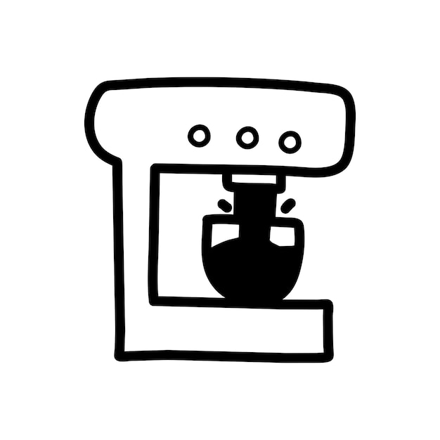Arte ilustración icono logo mano dibujar símbolo diseño boceto concepto de cafetera