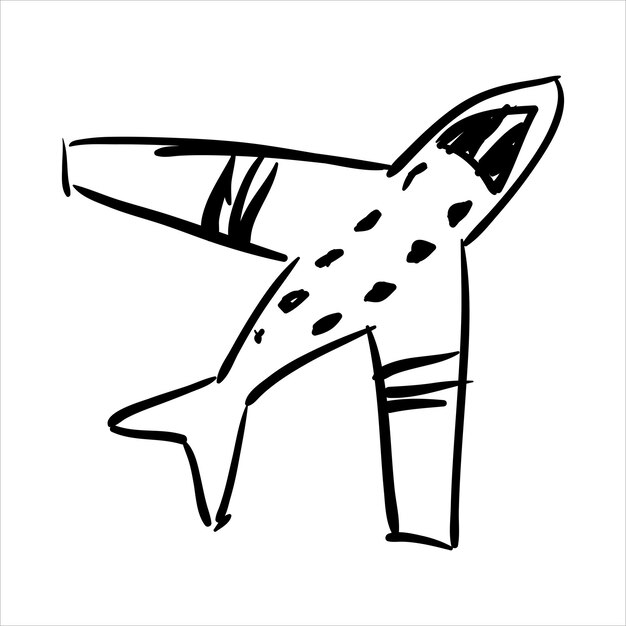 Arte ilustración icono mano dibujar diseño concepto símbolo boceto de avión