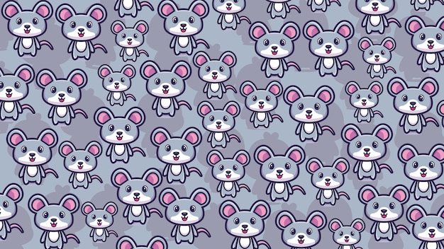 Arte ilustración patrón de fondo sin costuras lindo animal diseño símbolo concepto de ratón bebé