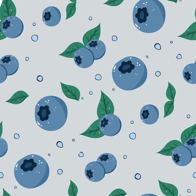 arte de ilustración de patrones sin costuras de arándanos