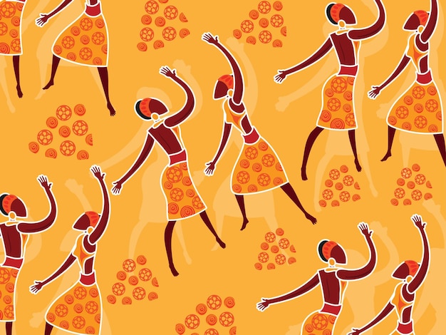 arte ilustración resumen antecedentes patrón sin costuras cultura tradicional asiática de bailarina india