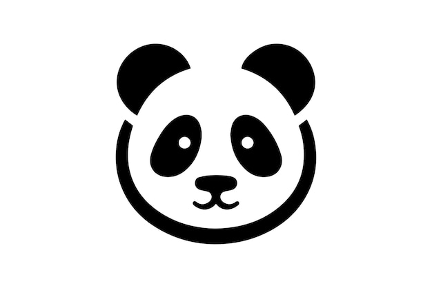arte de la ilustración de la silueta de un panda grande y lindo
